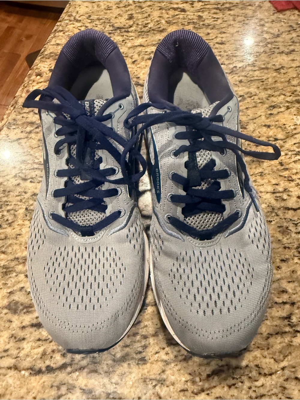 Brooks beast Men’s 12 Running Shoes - Gray Navy Accents